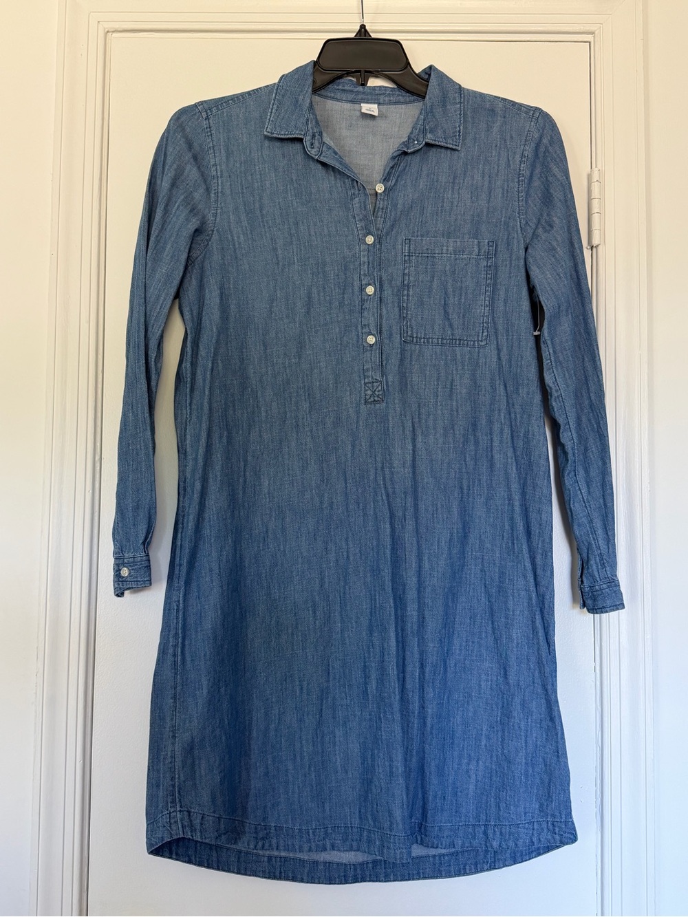 Old Navy Blue Denim Long-Sleeve Shirt Dress NWOT